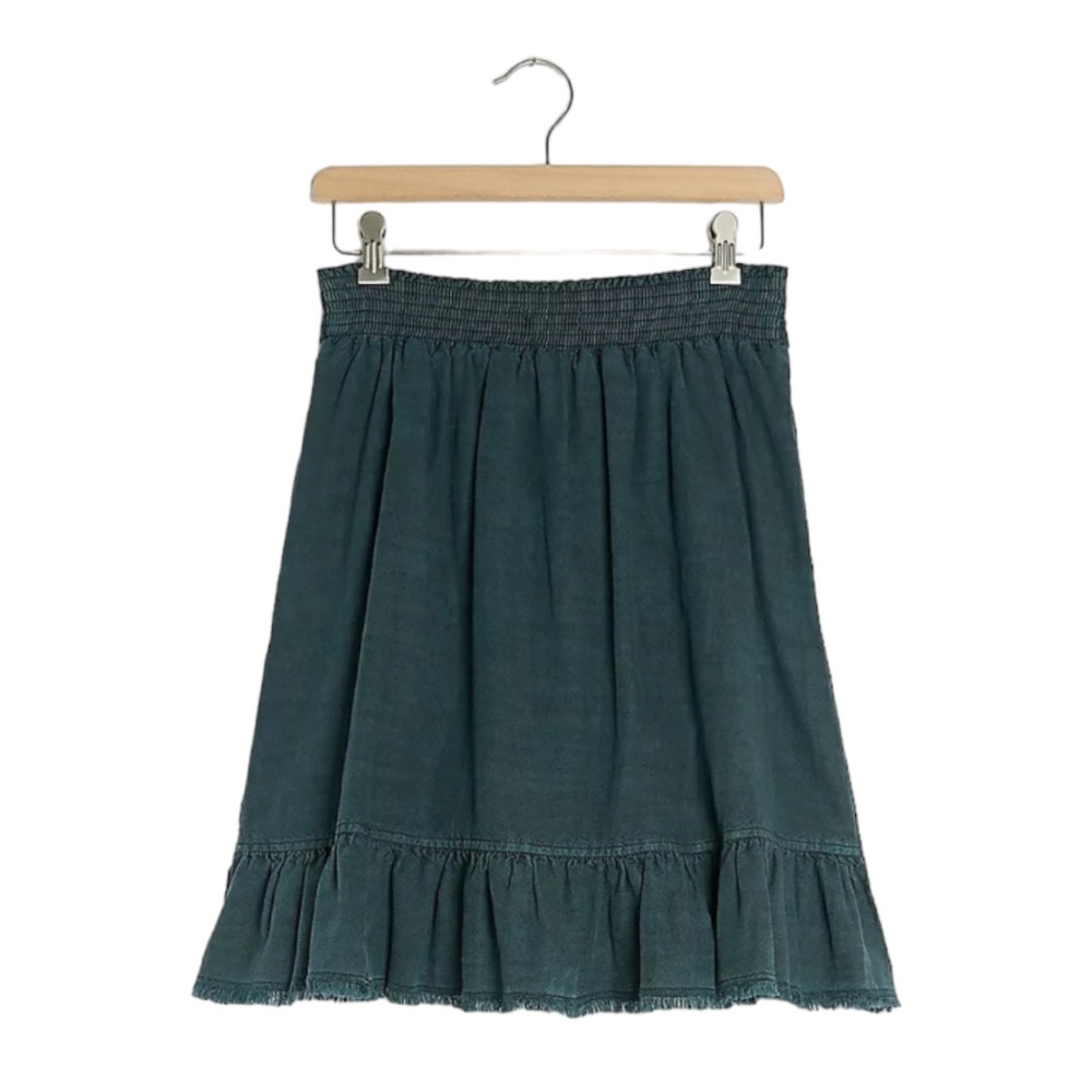Anthropologie Pilcro Women’s teal Amora Ruffled Mini Skirt, Sz M - Picture 11 of 15